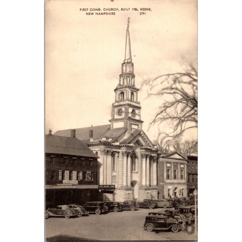 Vintage‎ Postcard Featuring First Congregational Church Keene NH 1786